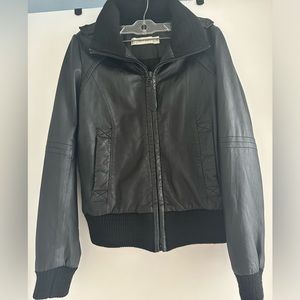 Zara women’s black faux leather jacket. Size M